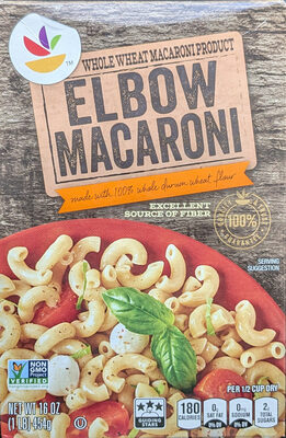 Whole Wheat Macaroni Product, Elbow Macaroni