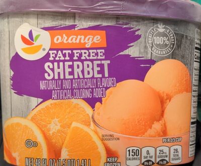 Orange Fat Free Sherbet, Orange