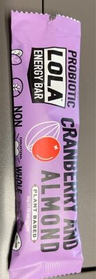 Probiotic Cranberry And Almond Energy Bar, Cranberry; Almond