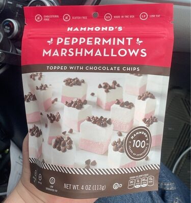 Peppermint Marshmallows Topped With Chocolate Chips, Peppermint Marshmallows