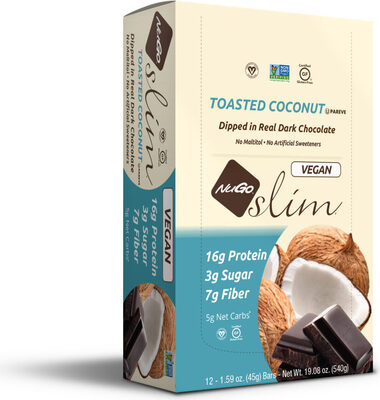 Toasted Coconut Real Dark Chocolate Protein Bars, Toasted Coconut