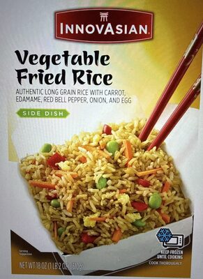 Vegetable Fried Rice Savory Wok-Fried Long Grain Rice With Edamame, Carrot, Onion, Red Bell Pepper And Egg Side Dish, Vegetable Fried Rice