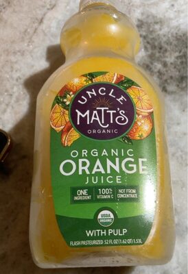Organic Orange Juice With Pulp, Orange