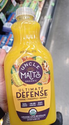 Ultimate Defense Orange Juice Beverage, Orange; Pineapple; Ginger