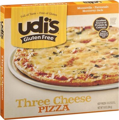Crispy Thin Crust Three Cheese Pizza, Mozzarella; Cheddar; Parmesan