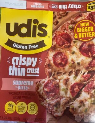 Supreme Mozzarella, Italian Sausage, Uncured Pepperoni Crispy Thin Crust Pizza, Supreme