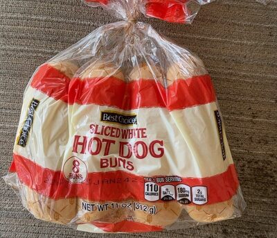 White Sliced Hot Dog Buns, White