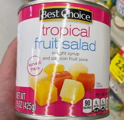 Tropical Fruit Salad In Light Syrup And Passion Fruit Juice, Tropical In Light Syrup And Passion Fruit Juice