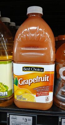 Grapefruit Unsweetened 100% Juice From Concentrate, Grapefruit Unsweetened