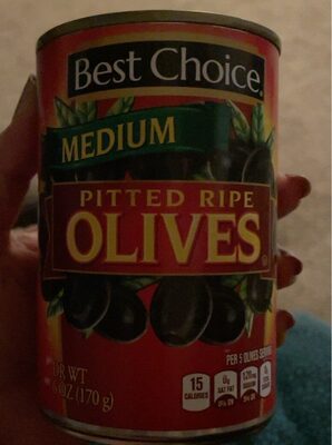 Black Medium Pitted Ripe Olives In Brine, Black