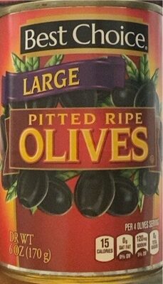 Black Large Pitted Ripe Olives In Brine, Black