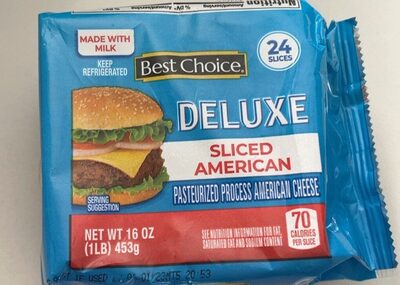 Deluxe American Pasteurized Process Sliced Cheese, Deluxe American