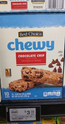 Chocolate Chip Chewy Granola Bars, Chocolate Chip