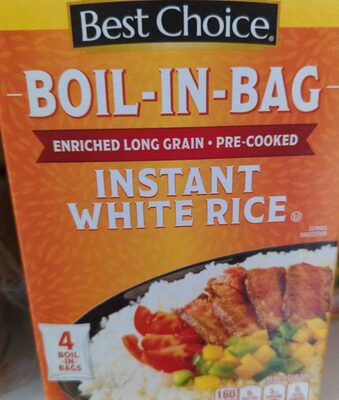 White Enriched Long Grain, Precooked Instant Rice Boil-In-Bag, White