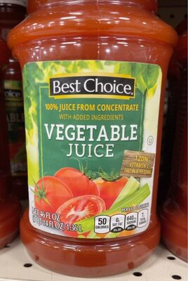 100% Vegetable Juice From Concentrate, Vegetable