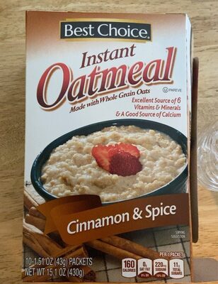 Cinnamon & Spice Instant Oatmeal Packets, Cinnamon & Spice