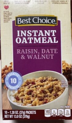 Raisin, Date & Walnut Instant Oatmeal, Raisin, Date & Walnut