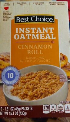 Cinnamon Roll Flavored Instant Oatmeal, Cinnamon Roll