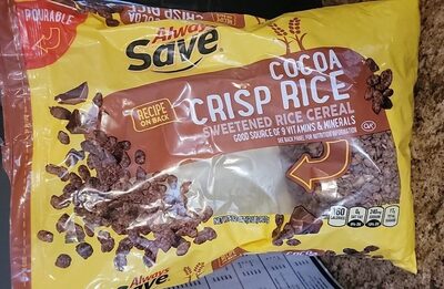 Cocoa Crisp Rice Sweetened Rice Cereal, Cocoa Crisp Rice