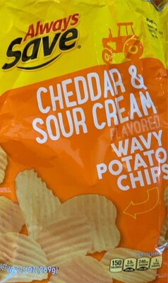 Cheddar & Sour Cream Flavored Wavy Potato Chips, Cheddar & Sour Cream