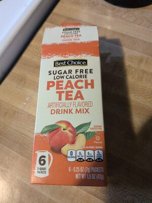 Peach Tea Sugar Free Low Calorie Drink Mix, Peach Tea