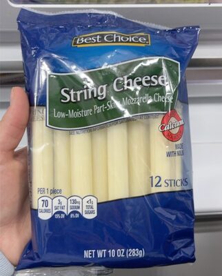 Mozzarella Low-Moisture Part-Skim String Cheese, Mozzarella