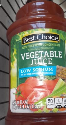 100% Vegetable Low Sodium Juice From Concentrate, Vegetable
