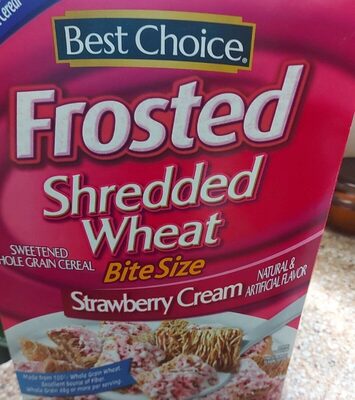 Strawberry Frosted Shredded Wheat Bite Size Cereal, Strawberry Frosted Shredded Wheat