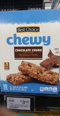 Chocolate Chunk Chewy Granola Bars, Chocolate Chunk