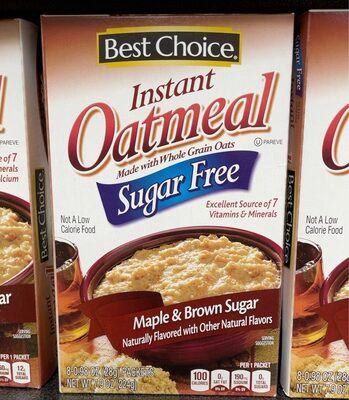 Maple & Brown Sugar Flavored Sugar Free Instant Oatmeal, Maple & Brown Sugar