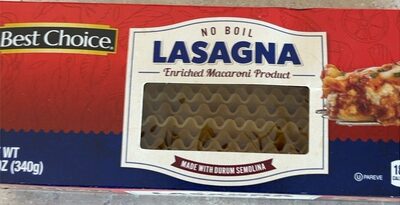 Enriched Macaroni Product, No Boil Lasagna