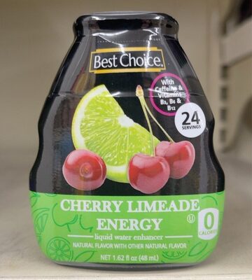 Cherry Limeade Energy Liquid Water Enhancer, Cherry Limeade