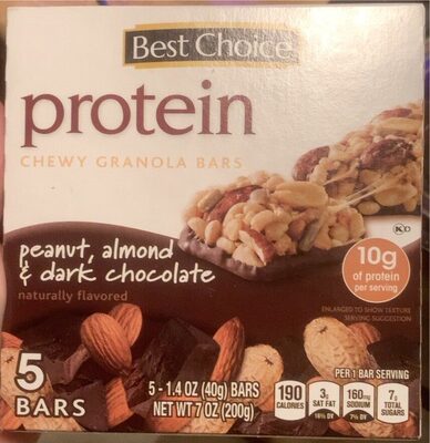 Peanut Almond Dark Chocolate Flavored Roasted Peanuts, Almonds And Toasted Coconut With A Chocolatey Coating Layer Chewy Protein Bars, Peanut Almond Dark Chocolate