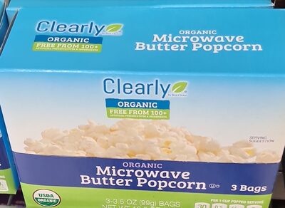 Butter Organic Microwave Popcorn, Butter