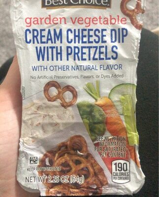 Garden Vegetable Cream Cheese Dip With Pretzels, Garden Vegetable