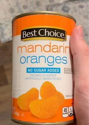 Mandarin No Sugar Added Oranges In Water, Mandarin In Water
