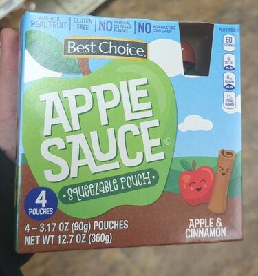 Apple & Cinnamon Sauce Squeezable Pouch, Apple & Cinnamon