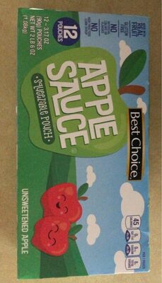 Unsweetened Apple Sauce Squeezable Pouch, Unsweetened