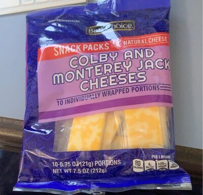 Colby And Monterey Jack Natural Cheeses Snack Packs, Colby And Monterey Jack