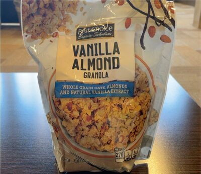 Vanilla Almond Whole Grain Oats, Almonds And Natural Vanilla Extract Granola, Vanilla Almond