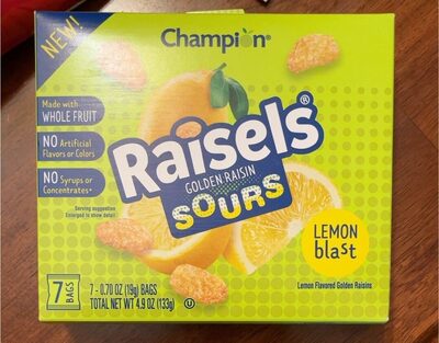 Lemon Blast Flavored Golden Raisin Sours, Lemon Blast