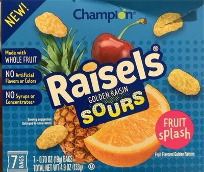 Fruit Splash Flavored Sours Golden Raisins, Fruit Splash
