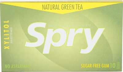 Spry, Dental Defense System, Chewing Gum, Green Tea, Green Tea