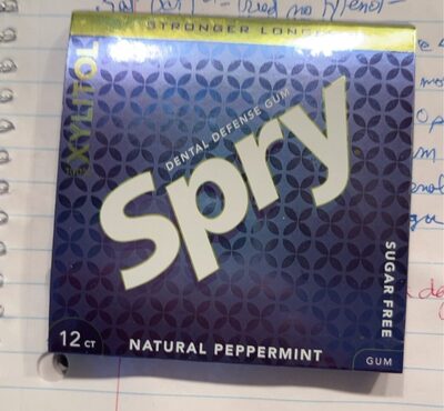 Spry, Dental Defense Sugar Free Gum, Peppermint, Peppermint