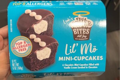 Lil' Mo Mini-Cupcakes Chocolate Mini-Cupcakes Filled With Vanilla Cream Enrobed In Chocolate, Vanilla Cream Enrobed In Chocolate
