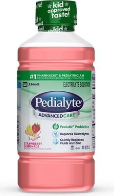 Pedialyte Advancedcare Strawberry Lemonade 1 Liter Bottle 4 Count