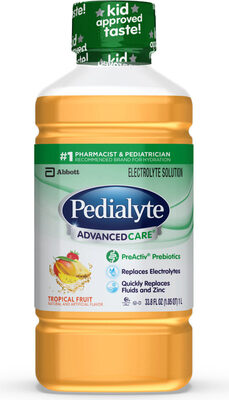 Pedialyte Advancedcare Tropical Fruit 1 Liter Bottle 4 Count