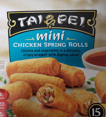 Tai Pei Mini Chicken Spring Rolls With 3 Sauce Packets, 15 Count, 22.5 Oz