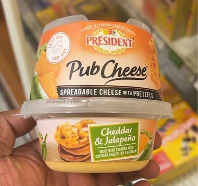 Cheddar & Jalapeo Spreadable Cheese With Pretzels, Cheddar; Jalapeo
