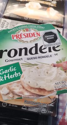President, Rondele, Spreadable Cheese, Garlic & Herbs, Garlic & Herbs